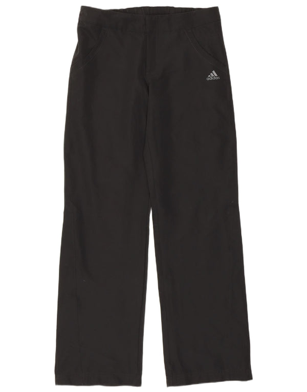 Adidas lige bukser til kvinder UK 12 Medium W30 L31 Sort polyester
