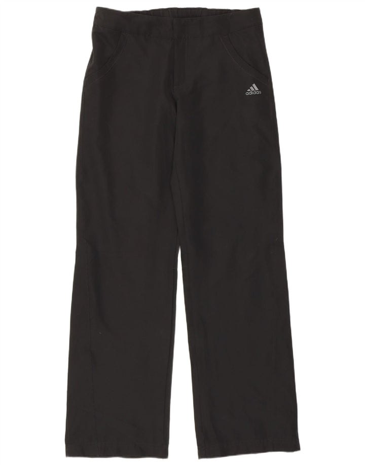 Adidas lige bukser til kvinder UK 12 Medium W30 L31 Sort polyester