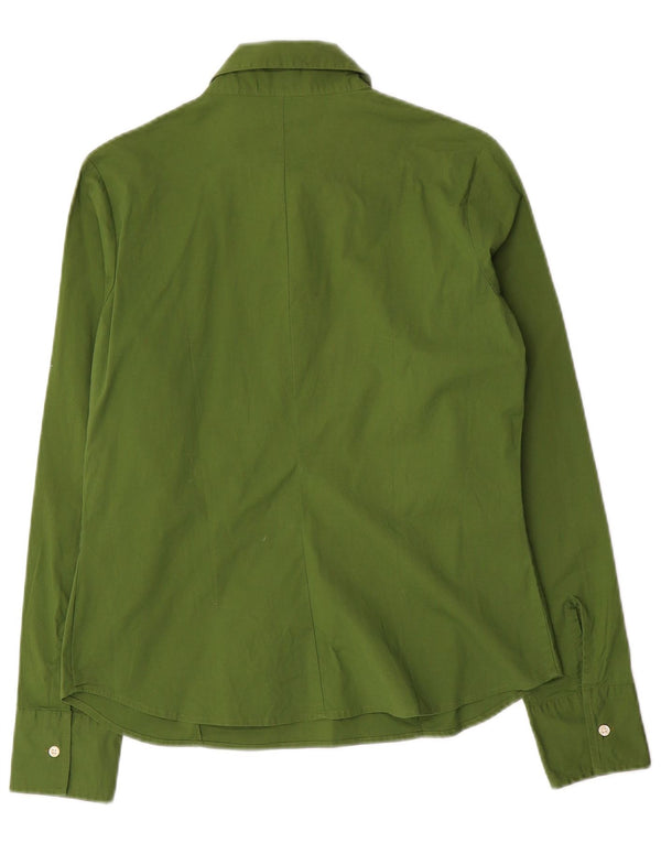 Benetton Dame Pullover Shirt UK 12 Medium Green Bomuld