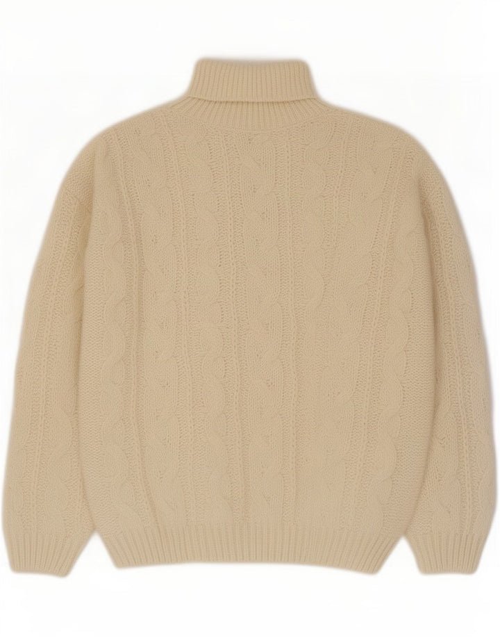 Vintage Herre rullehals sweater XL Off White polyakryl