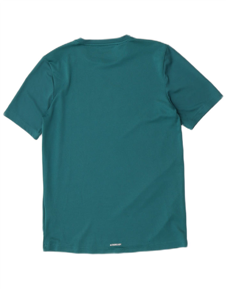 Adidas drenge grafisk t-shirt top 15-16 år grøn polyester