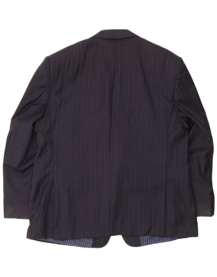 Marks & Spencer Herre 2-knaps blazerjakke EU 56 3XL Marineblå nålestribe