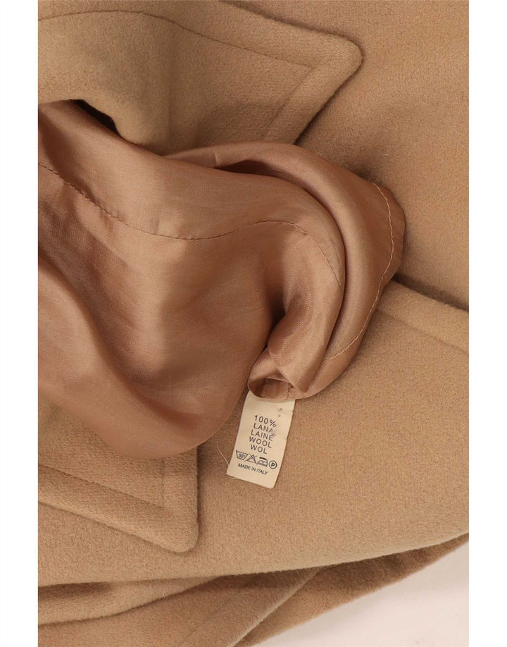 Vintage ponchofrakke til kvinder One Size Beige Paisley uld