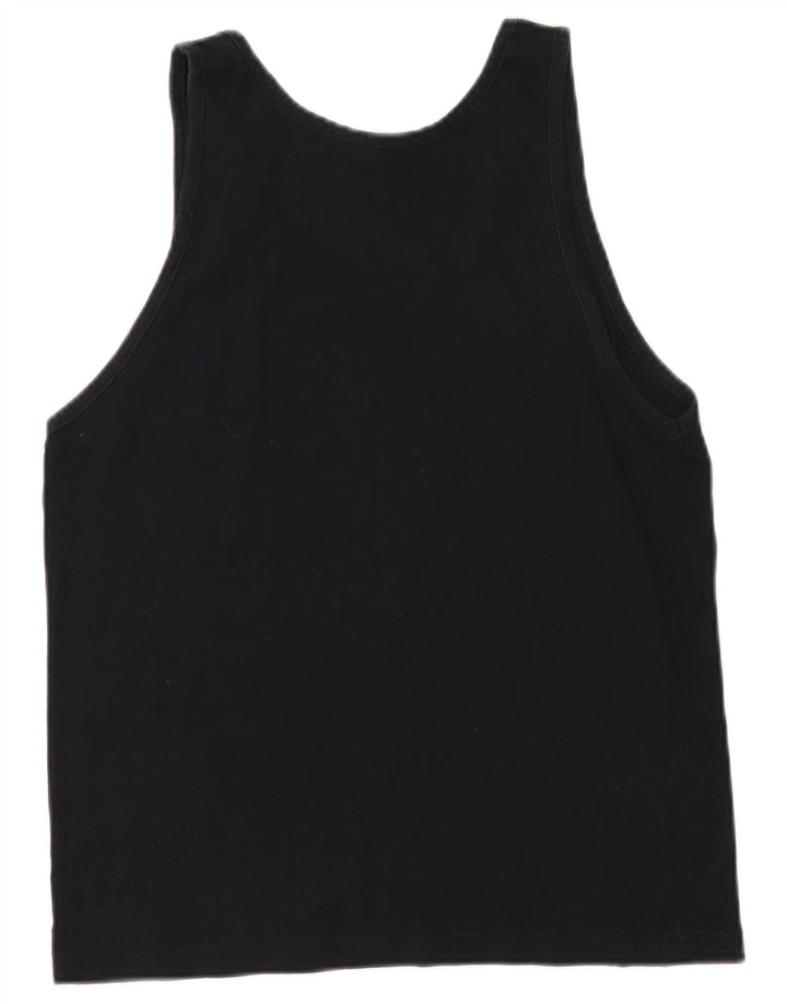CHAMPION Kvinder Grafisk Vest Top UK 10 Small Black Bomuld