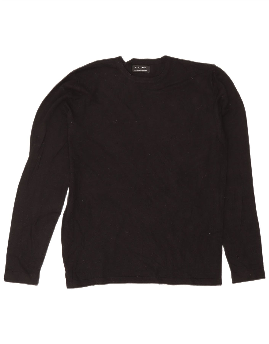 Zara Herre sweater med rund hals, medium sort