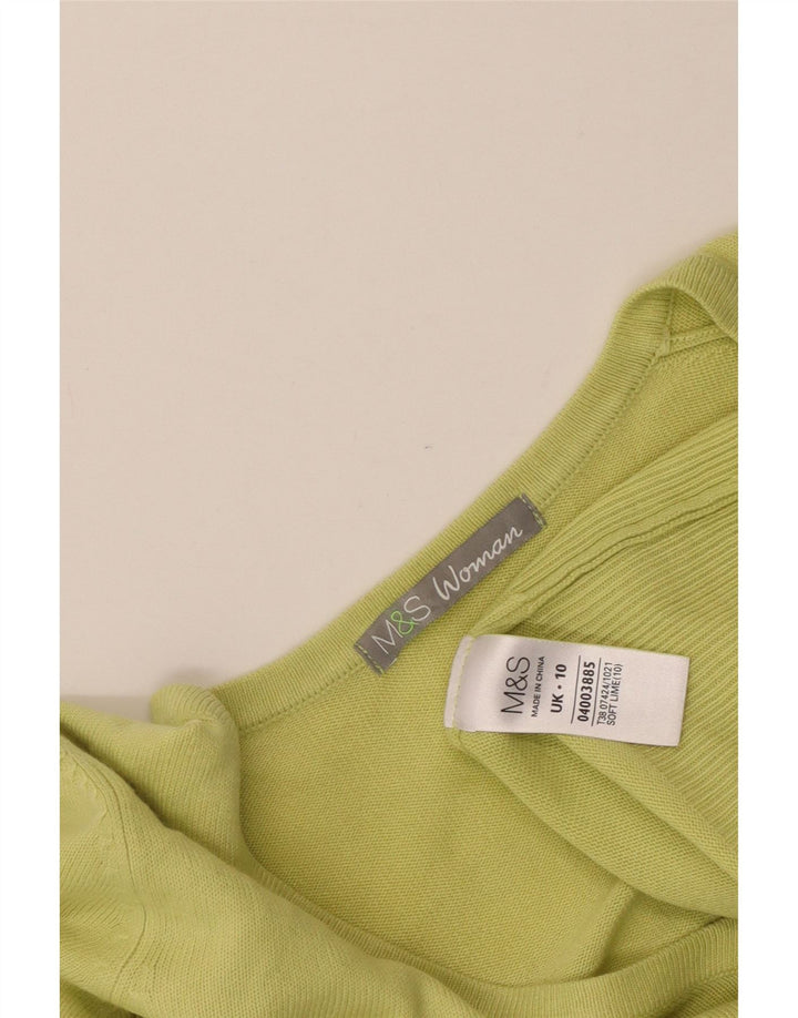 MARKS & SPENCER Dame oversized V-hals sweater UK 10 Small Green