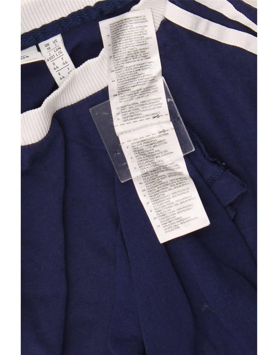 Adidas Dame T-Shirt Top UK 18 XL Blå Bomuld