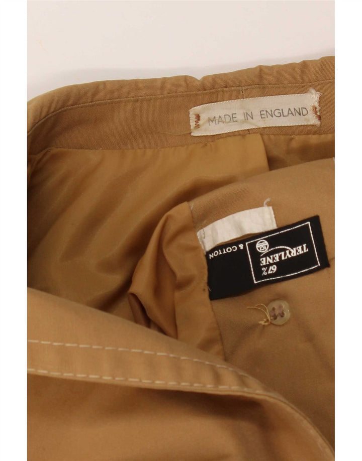 Vintage Herre Overfrakke UK 40 Stor Beige Bomuld