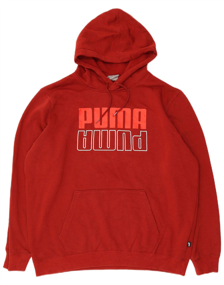 Puma Grafisk hættetrøje til mænd, stor rød bomuld