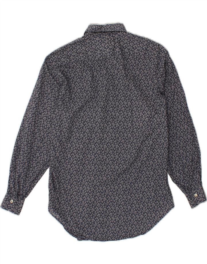 BENETTON Womens Shirt IT 42 Medium Navy Blue Floral Cotton Vintage Benetton and Second-Hand Benetton from Messina Hembry 