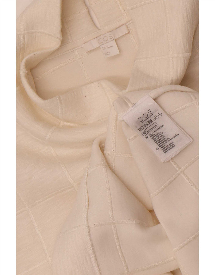 Cos Dame Top Langærmet UK 14 Medium White Check Polyester
