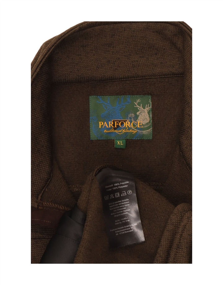 PARFORCE Træningsdragt til mænd Topjakke XL Brun Polyester