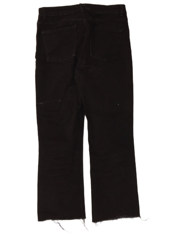 Zara Womens Cropped Jeans EU 42 Large W32 L25 Black Bomuld