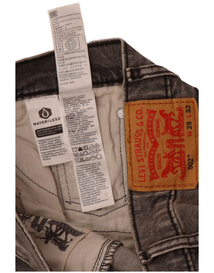 Levi's Herre 502 tilspidsede jeans W29 L32 Grå bomuld