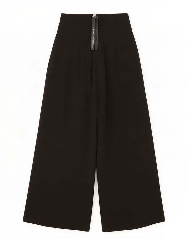 Topshop Womens High Waist Wide Leg Capri Trousers UK 8 Small W26 L20 Black