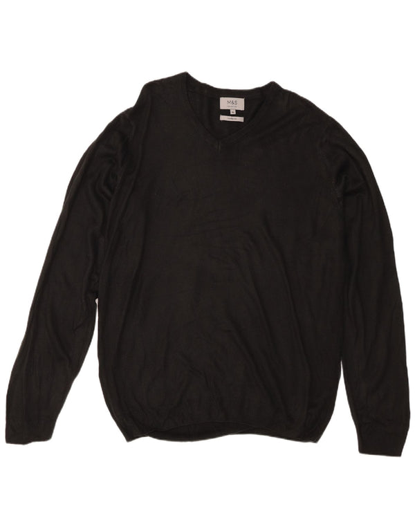 Marks & Spencer Herre V-hals sweater XL Sort Akryl