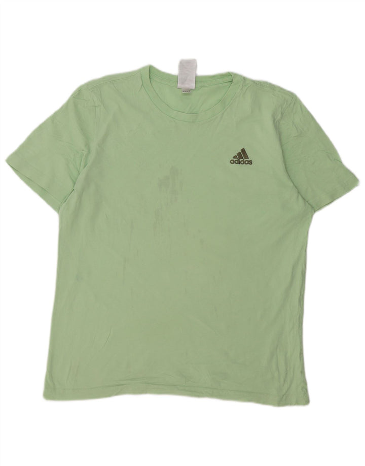 Adidas T-shirt top mellem grøn bomuld til mænd