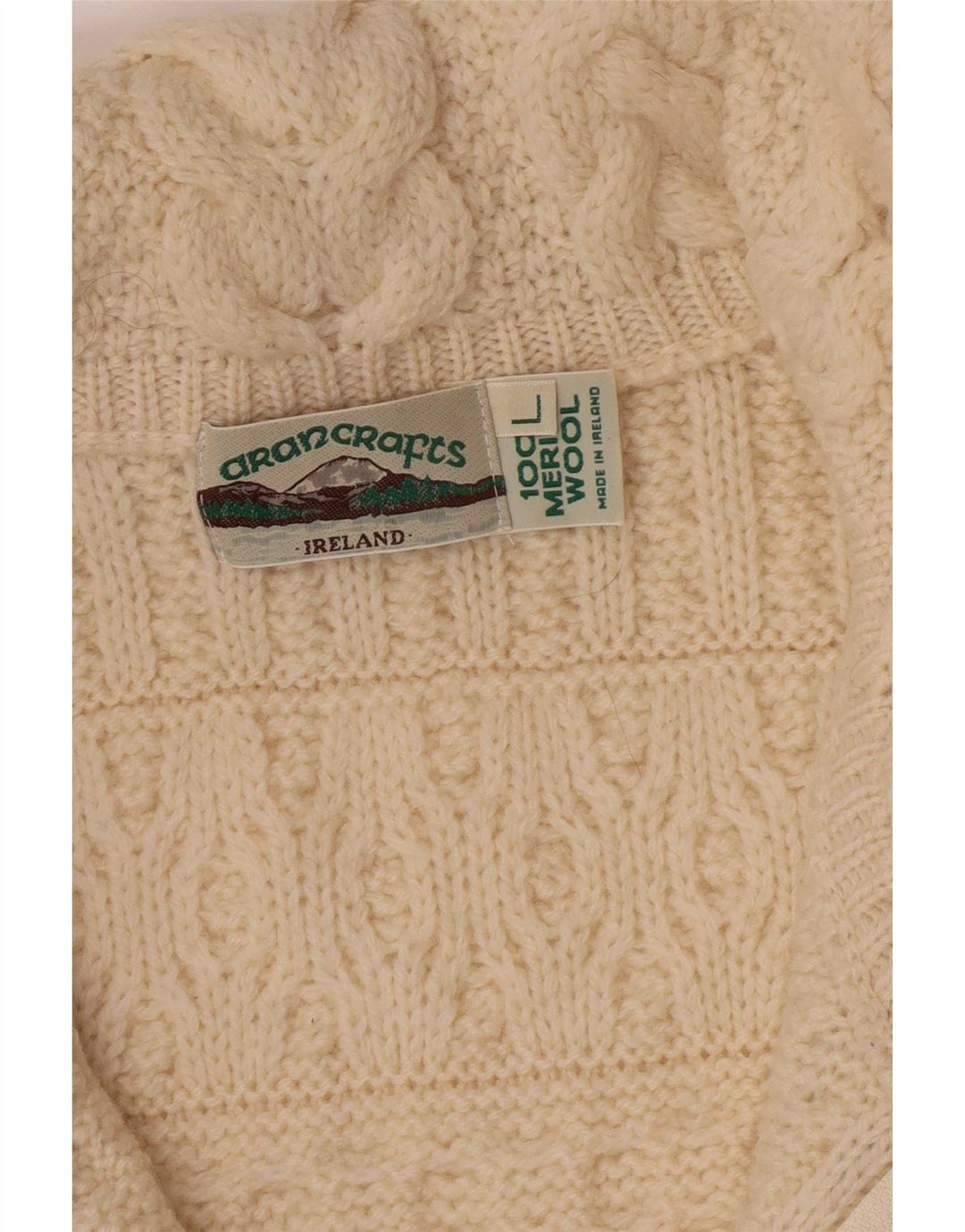 Aran Crafts Dame Cardigan Sweater med fuld lynlås UK 16 Large Off White