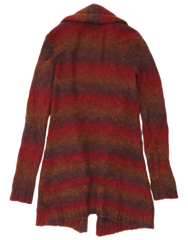 Quiksilver Womens Longline Cardigan Sweater UK 14 Medium Bourgogne stribet