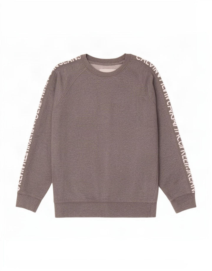 Calvin Klein Jeans Herre Grafisk Sweatshirt Jumper Medium Grå Bomuld