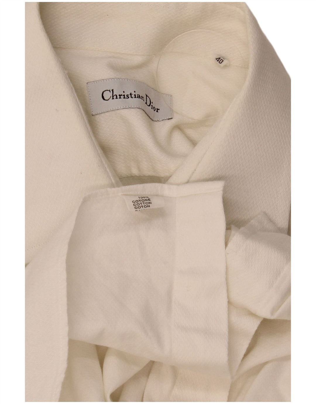 Christian Dior Herre formel skjorte størrelse 40 Medium hvid bomuld