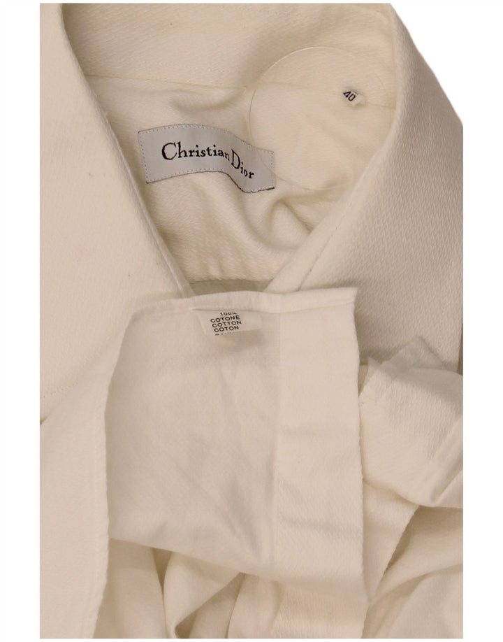Christian Dior Herre formel skjorte størrelse 40 Medium hvid bomuld