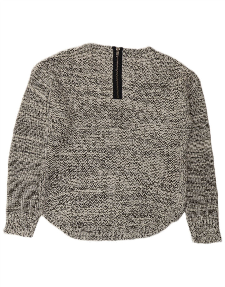 Marks & Spencer Dame V-hals sweater UK 14 Medium Navy Blue Flecked