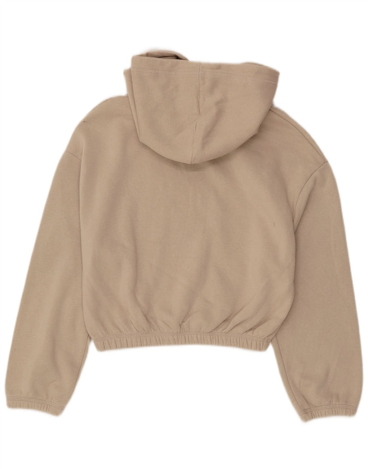 ZARA Womens Crop Oversized Hoodie Jumper UK 10 Small Beige