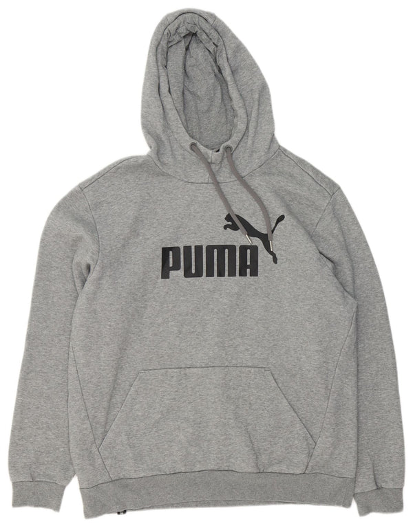 Puma Herre grafisk hættetrøje Jumper Large Grå Bomuld Sports