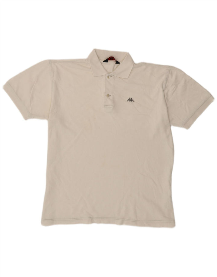 Kappa herre poloshirt XL hvid bomuld