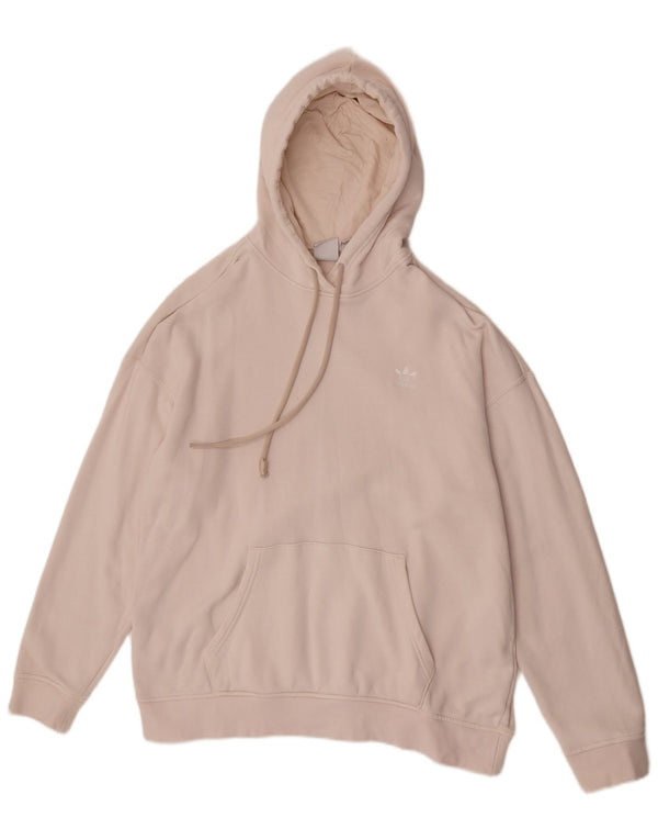Adidas Dame Oversized Hoodie Jumper UK 14 Medium Beige Bomuld