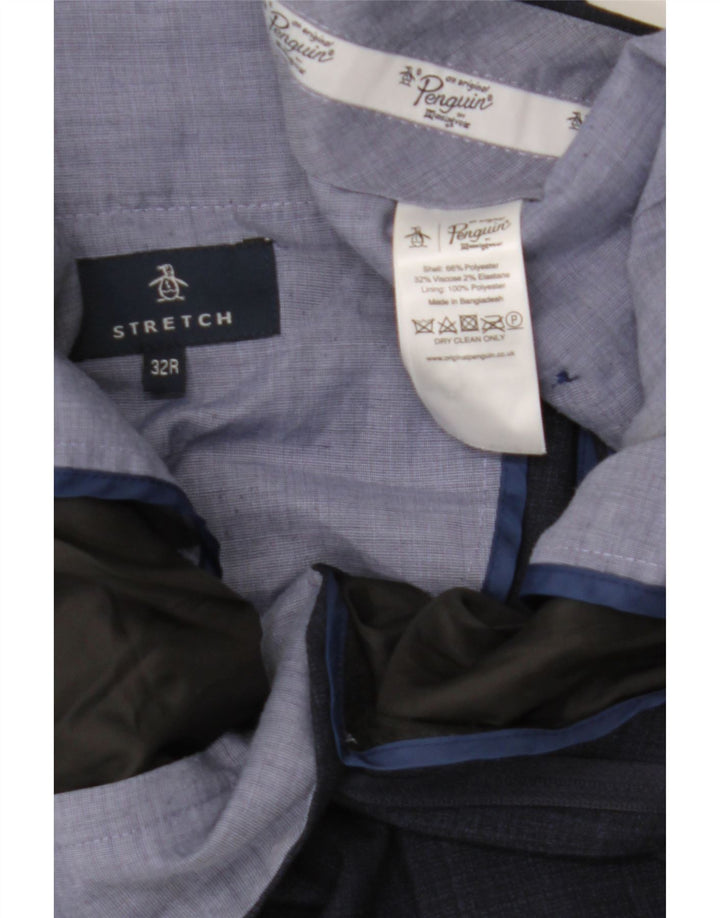 Penguin Herre Slim Suit Bukser W32 L30 Marineblå Ternet polyester