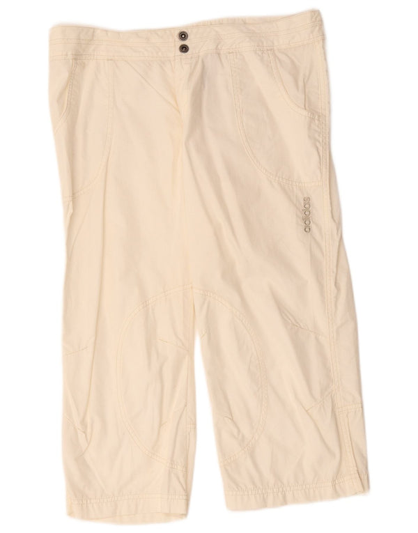 Adidas Dame Lige Capri Bukser UK 14 Large W34 L21 Hvid Bomuld