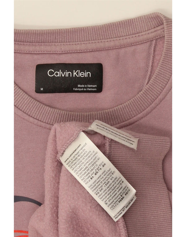 Calvin Klein Herre Grafisk Sweatshirt Jumper Medium Pink Bomuld