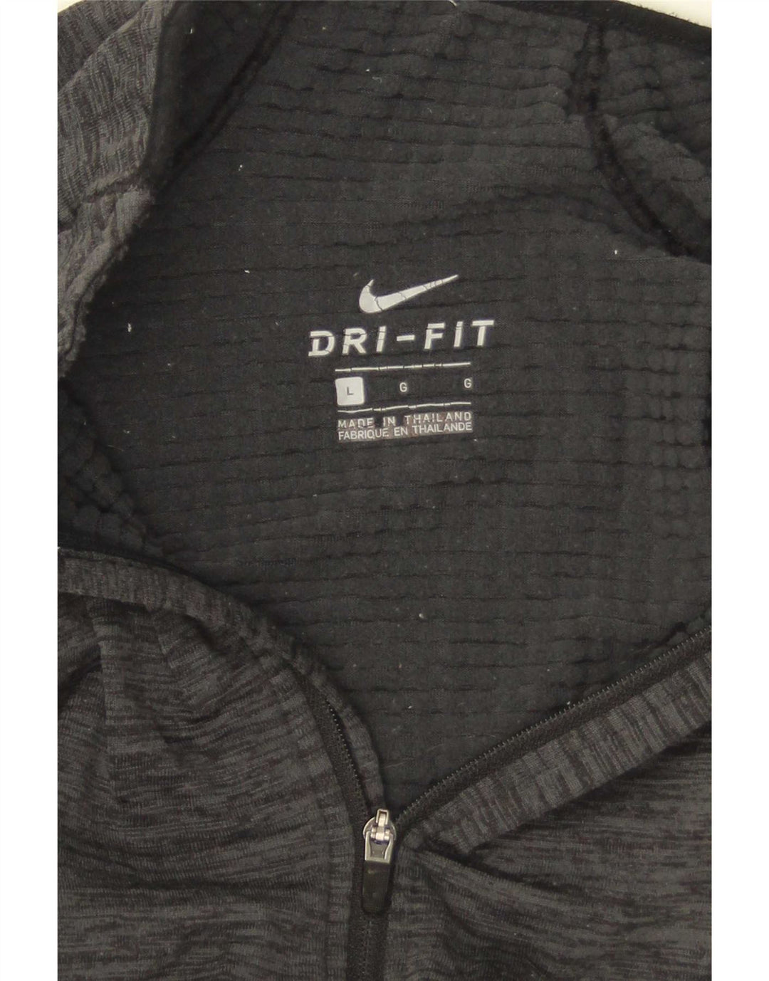 Nike Herre Dri Fit Zip Neck Top Langærmet Stor Grå Flecked