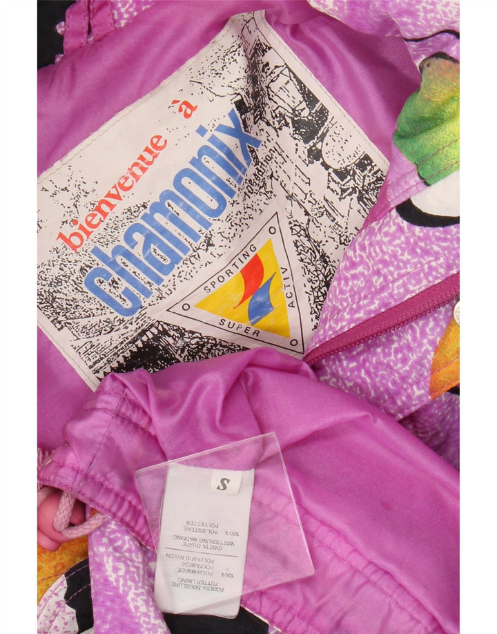 Chamonix Dame Abstrakt Mønster Oversized Anorak Jacket UK 10 Small Purple