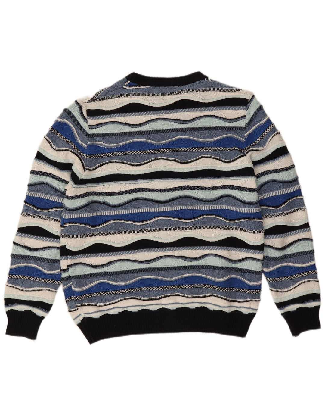Roger Kent Herre sweater med rund hals EU 52 Stor blå farveblok