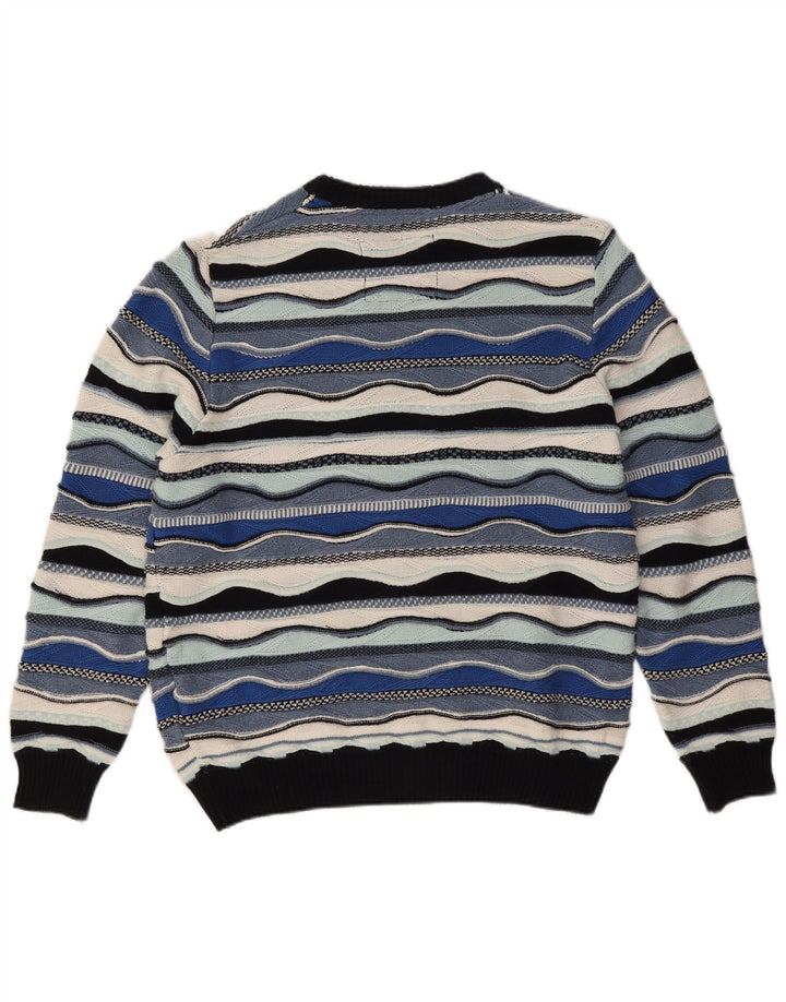 Roger Kent Herre sweater med rund hals EU 52 Stor blå farveblok