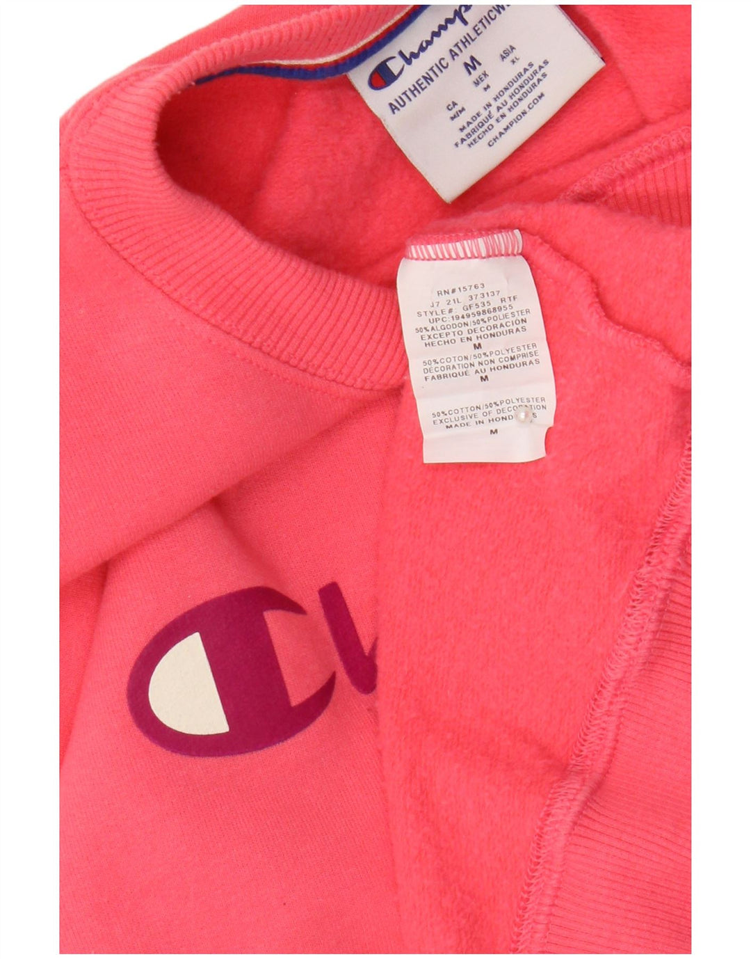 Champion Womens Grafisk Oversized Sweatshirt Jumper UK 14 Medium Pink