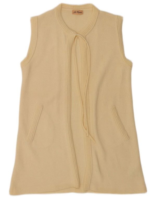 Les Copains Dame Longline Cardigan Sweater UK 10 Small Off White