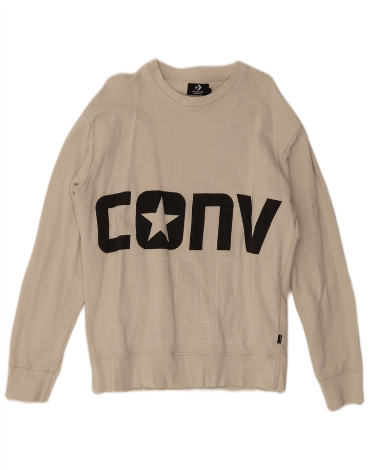 Converse Herre grafisk sweatshirt Jumper Medium Beige Bomuld