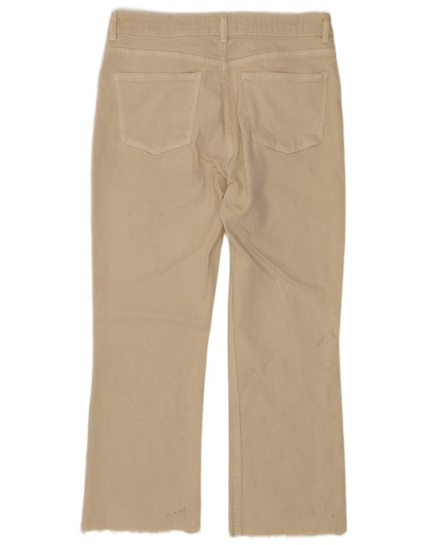 Zara Womens Crop Straight Jeans EU 42 Large W32 L25 Beige Bomuld