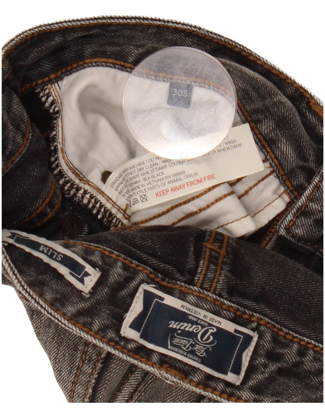 FET FACE Slim Jeans til kvinder W30 L29 Grå bomuld