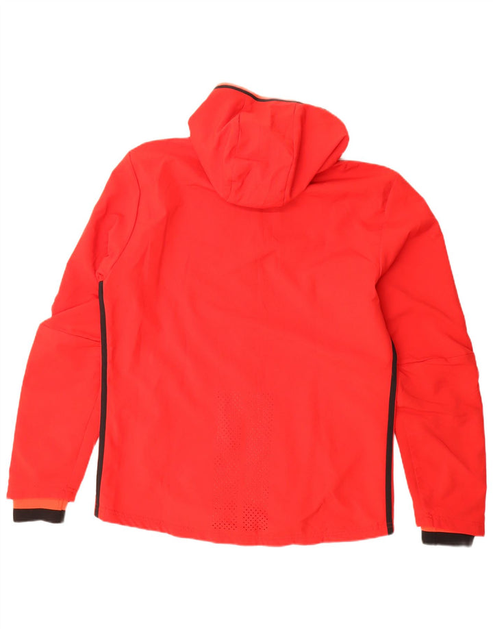 Adidas Herre Climacool Grafisk Regnjakke med Hætte UK 38 Medium Rød Polyester