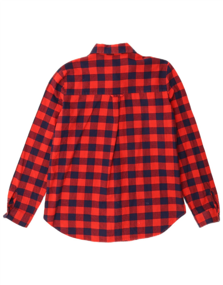 ZARA Oversized flannelskjorte til kvinder DK 6 XS rød ternet bomuld