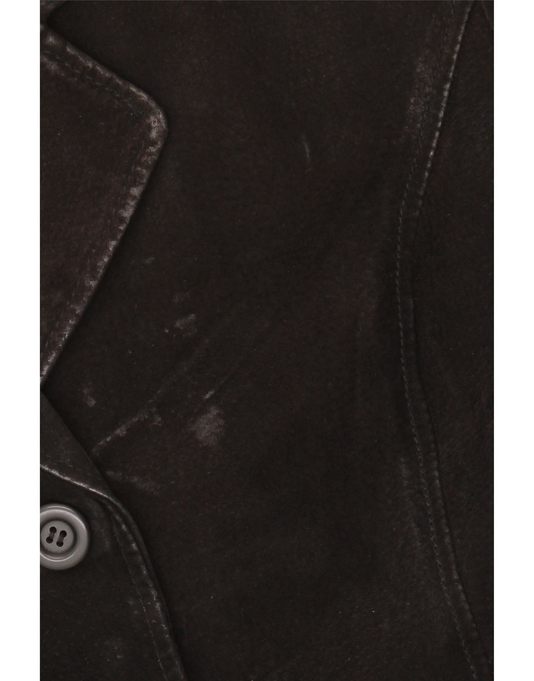 GYPSY Dame 3-knaps Ruskind Blazer Jacket UK 14 Medium Sort Læder