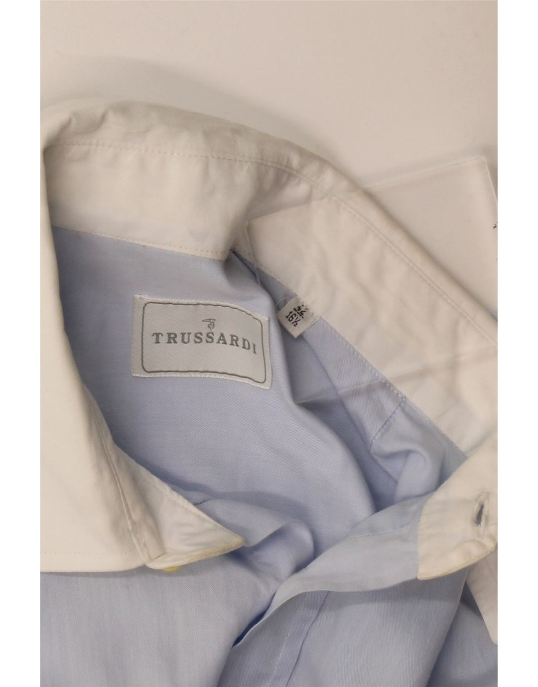 Trussardi herreskjorte str. 42 16 1/2 Stor blå farveblok