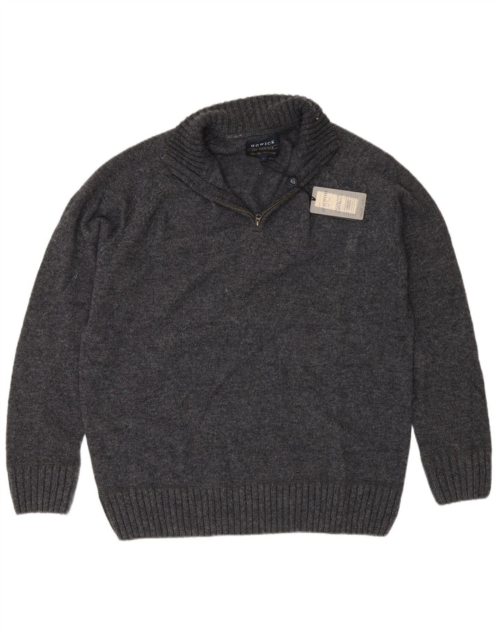 Howick Herre Zip Neck Jumper Sweater Stor Grå Uld