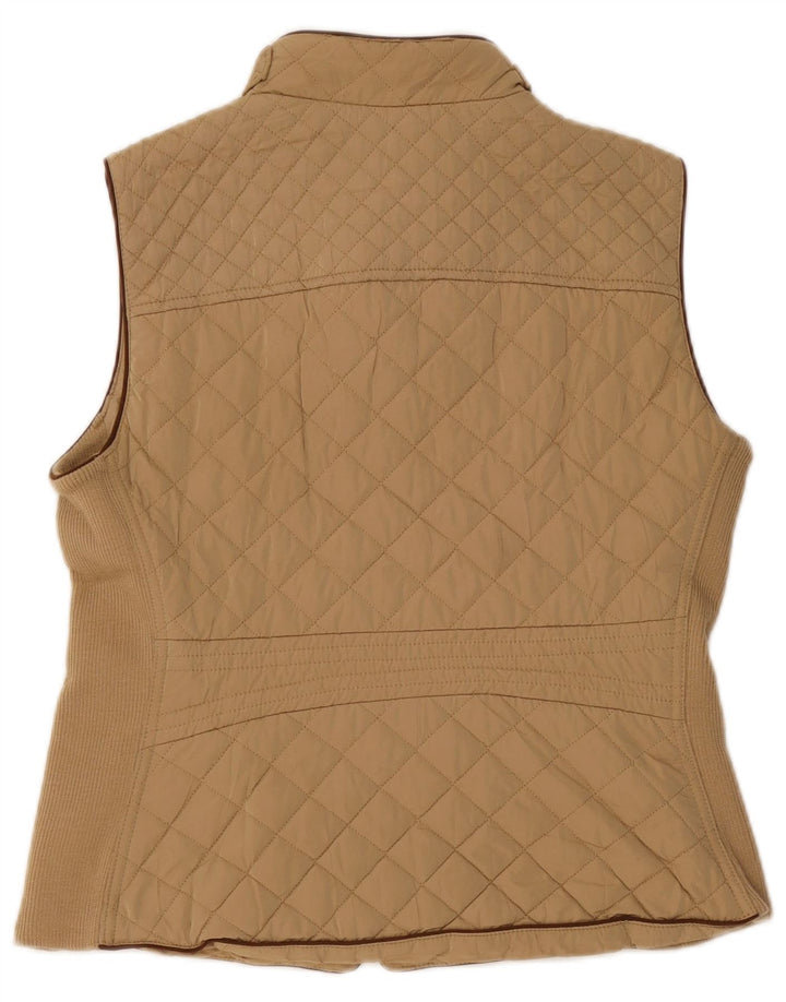 Zara Dame Quilted Gilet UK 18 XL Beige
