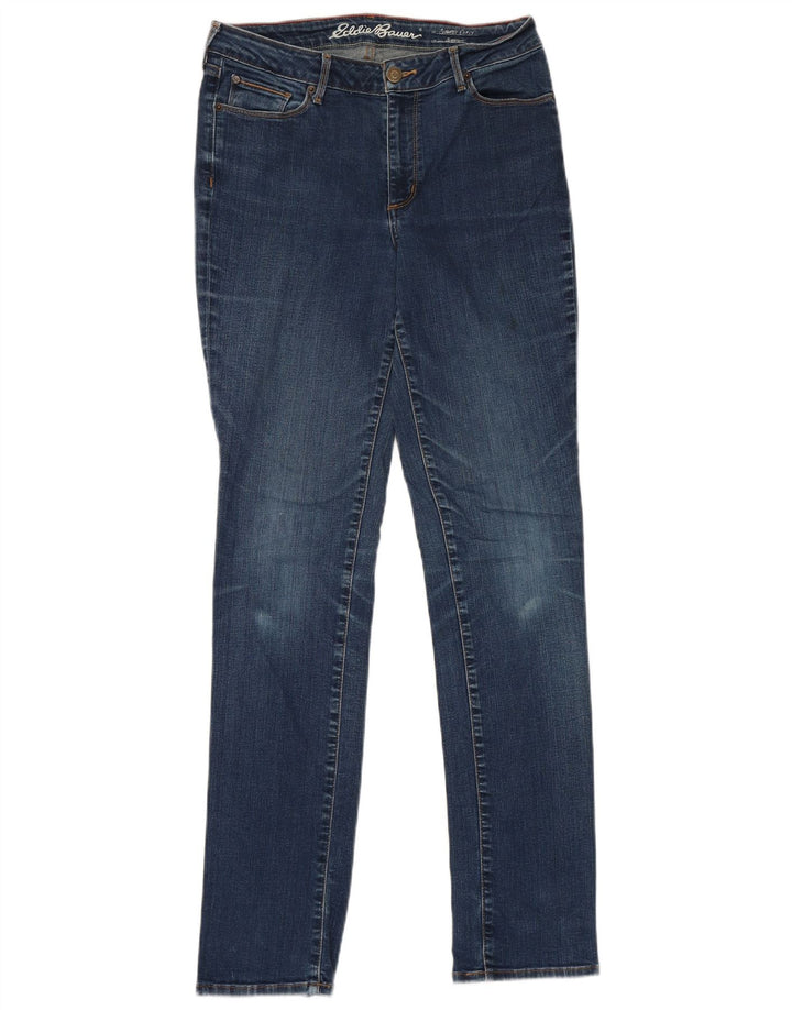 Eddie Bauer Dame Slightly Curvy Straight Jeans US 10 Large W30 L33 Blue